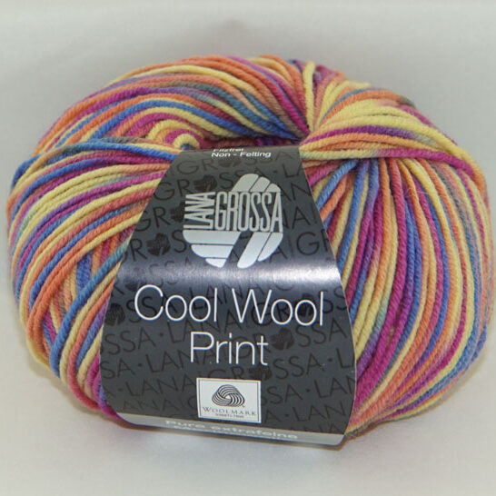 Merino Cool Wool print 814 cyclaam blauw taupe grijs