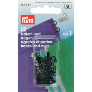 Haken en ogen nr.1 zwart Prym 263 849