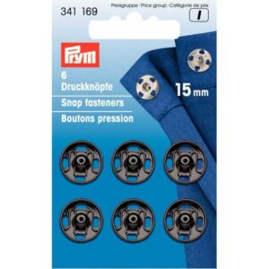 Drukkers 15 mm zwart Prym 341 169